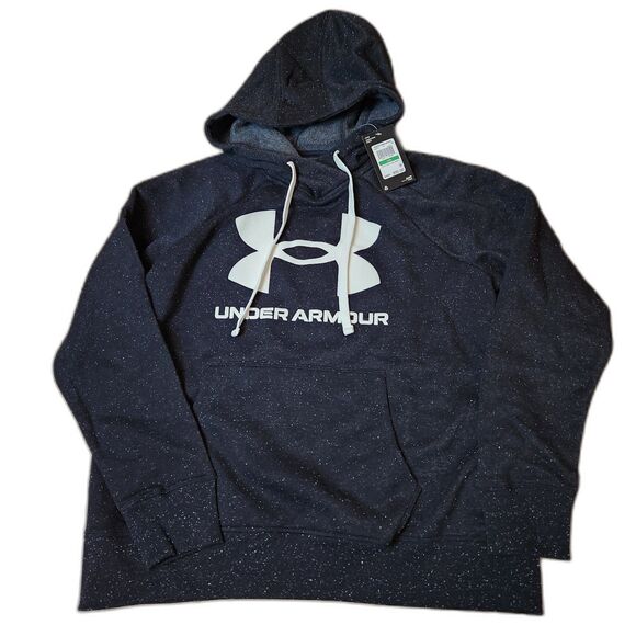 Under Armour Hoodie – Women’s Large, Black w/ White Specs, NWT - Picture 1 of 9